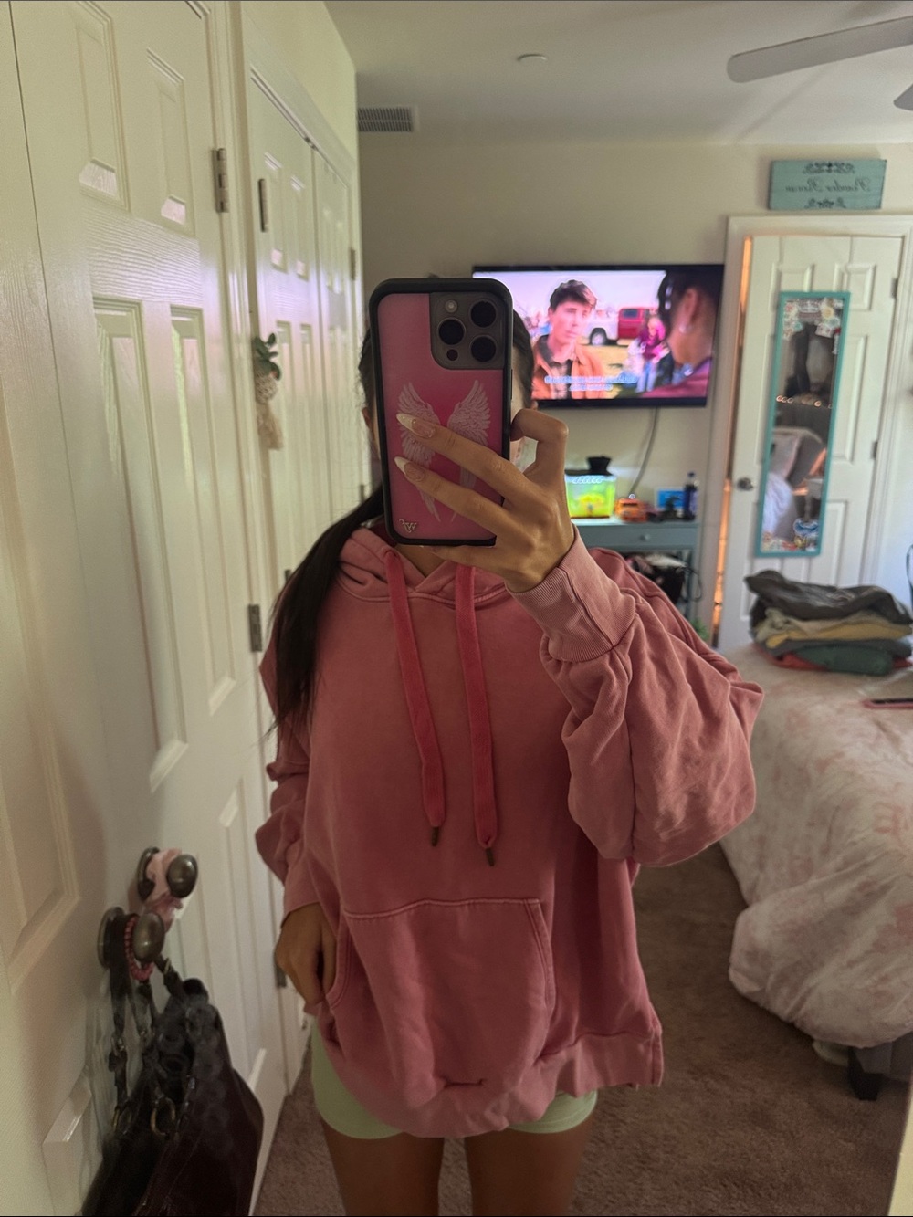 American Eagle Outfitters Pink Oversized Hoodie Pullover